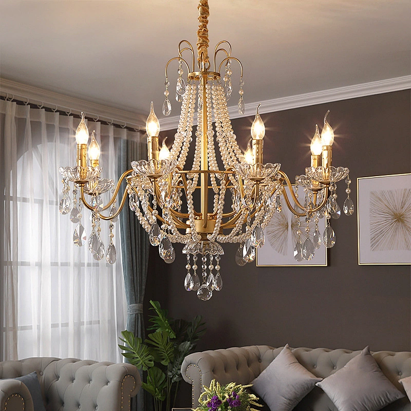 Nordic Modern Luxury Crystal lustre LED suspension lampe luminaires plafond.