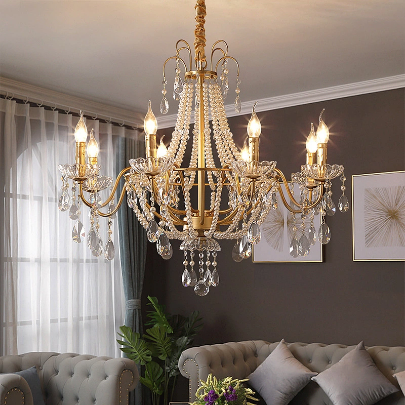 Nordic Modern Luxury Crystal Chandelier lámpara colgante LED Accesorios de techo.