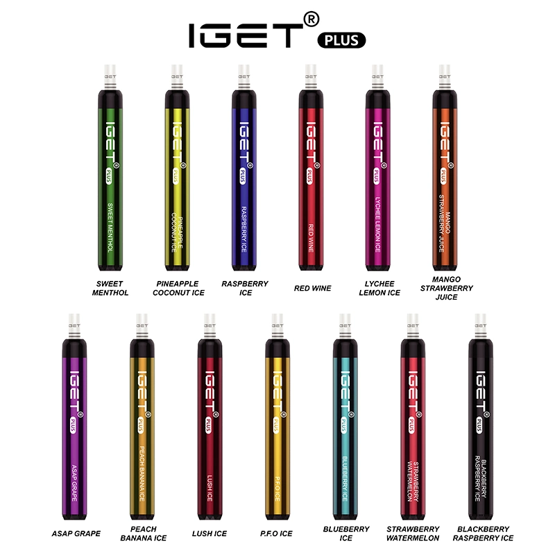 Iget Plus e-Liquid Vape 1200bocanadas Mini E-cigarrillo Peach hielo Banana