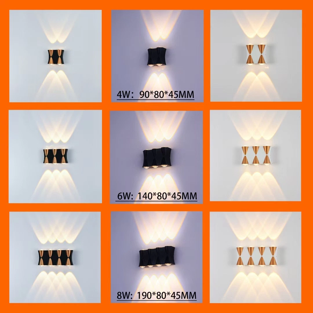 Wall Sconce Light LED Landscape Spotlights Fixture Remote Double Head Mount Waterproof up and Down Modern Outdoor Wall Light