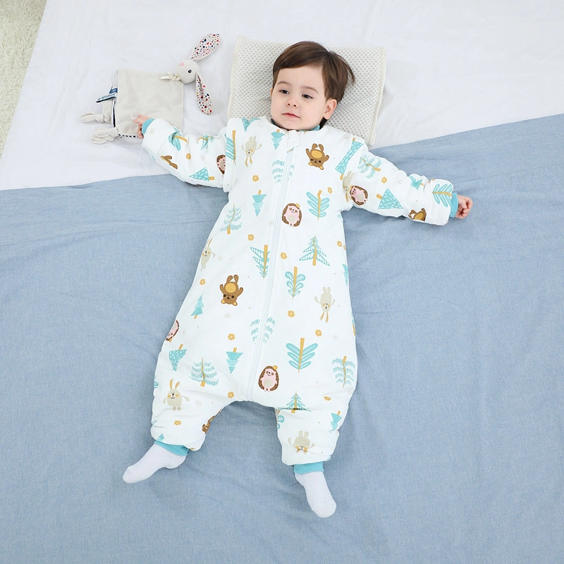 Thin Cotton Baby Pajamas Long Sleeve Kick Proof Cotton Detachable Infant Sleeping Bag