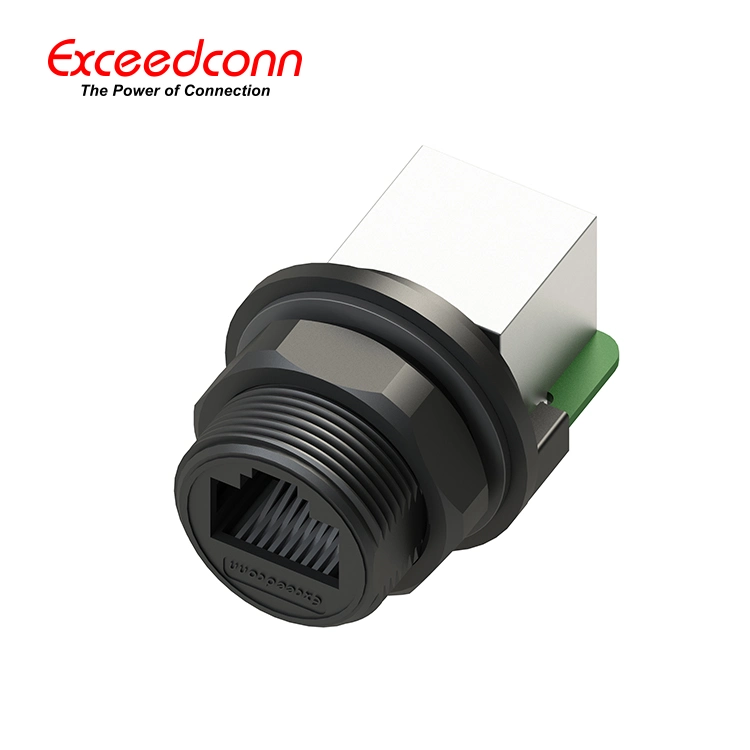 EMI Impermeable IP68 Conjunto de RJ45 hembra macho conector eléctrico