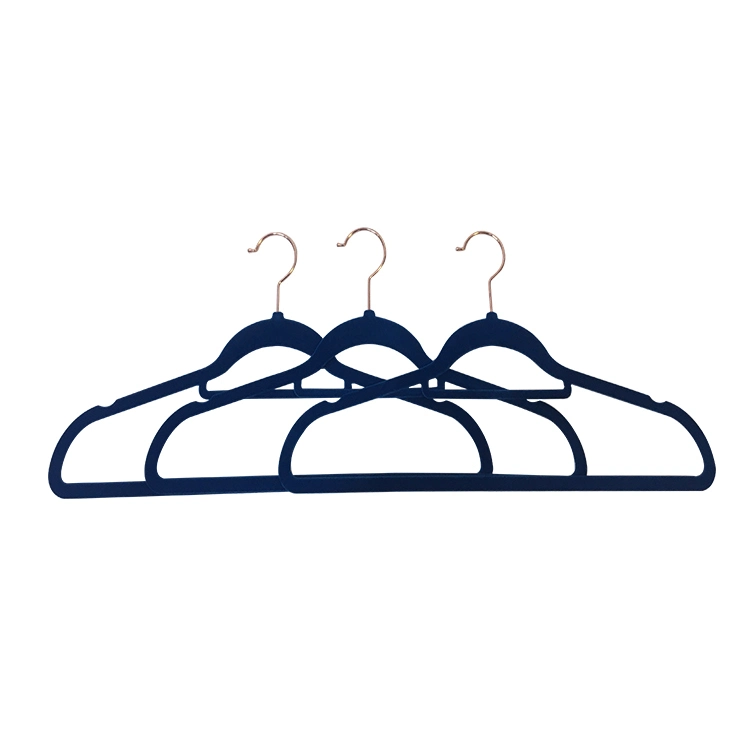 Manufacturer Wholesale/Supplier 38cm Navy Blue Coat 50 Pack Velvet Hangers for Cloths