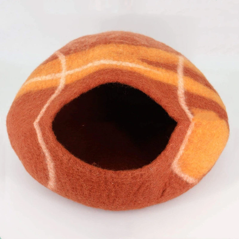 100% Cotton Novelty Calming Solid Donut Cave House Pet Nest Cat Beds House for Homemade Cats for Sale