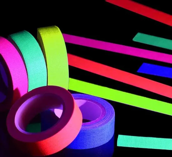 Light Neon Fluorescent Gaffer Tape Warning UV React Camera Tape for Decoration