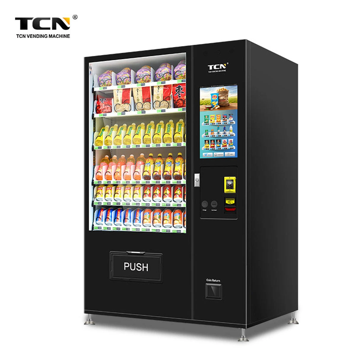 TCN Black Electronics Vending Machine Snack Distributor Vending Machine