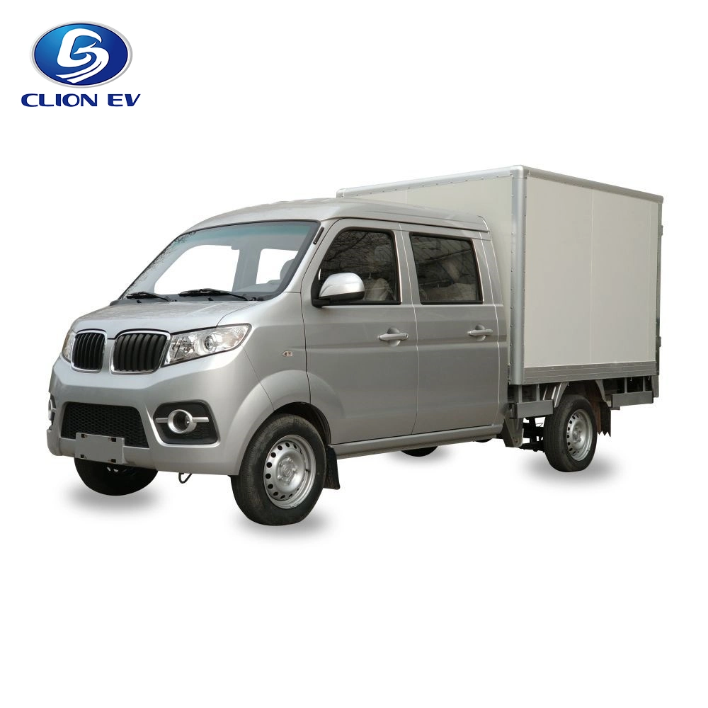 Small Cargo Delivery 1.5 Ton Load Capacity Double Cabin Electric Box Truck