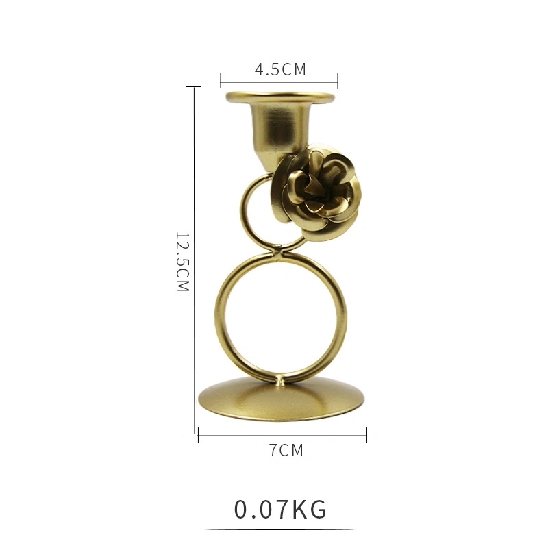 European Gold Romantic Ring Candle Holder