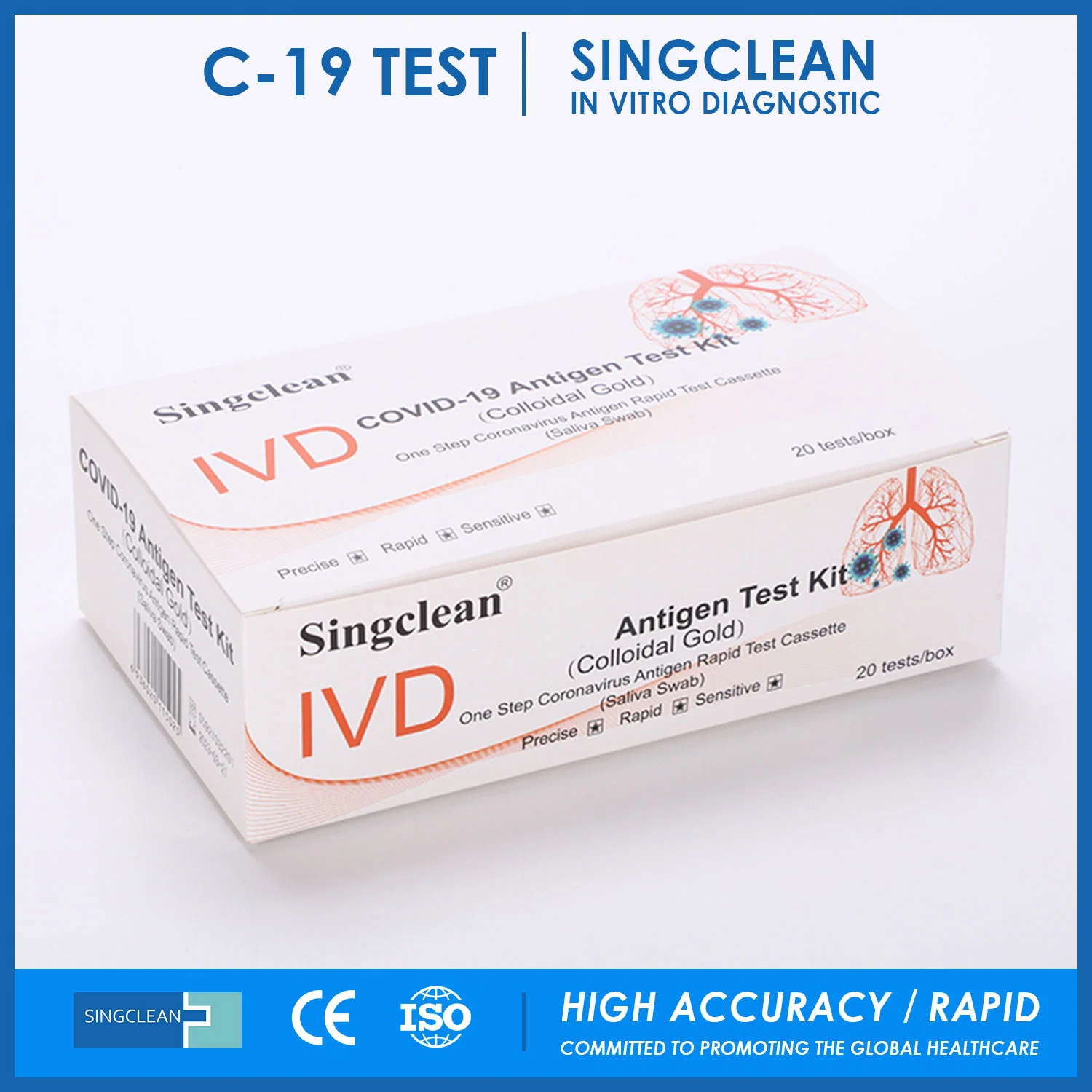 Singclean Test Rapide d'Antigène Salivaire Nasal à Haute Précision pour les Maladies Infectieuses.