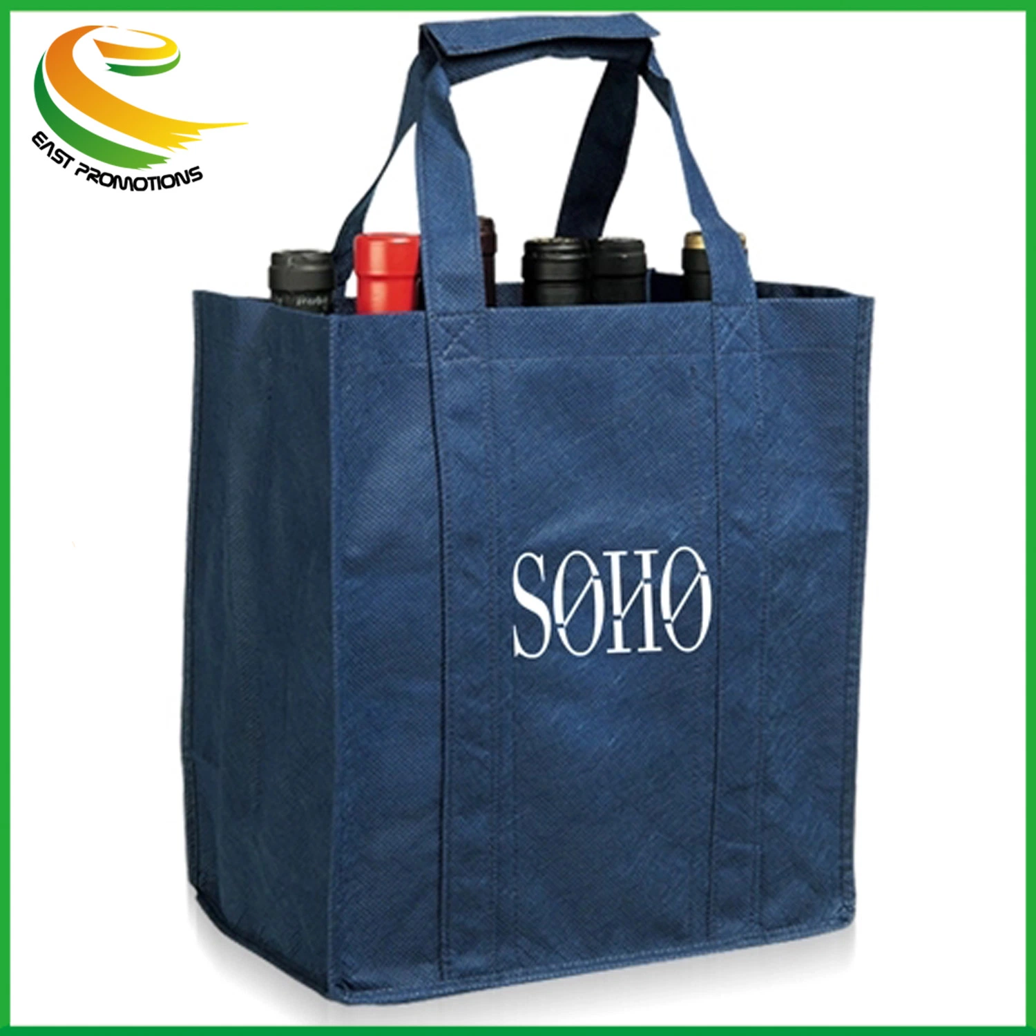 6 Bottle Carrier Non Woven Wine Tote Bag with Strong Length