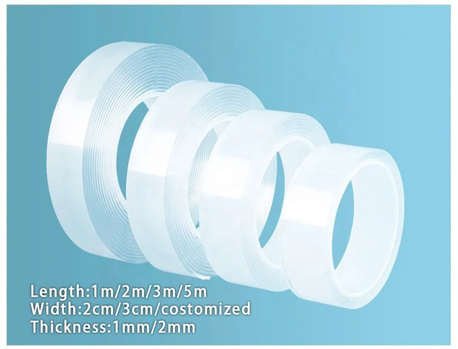 Reusable Car Acrylic Double Sided Tape, Self Adhesive Gel Transparent Nano Tape