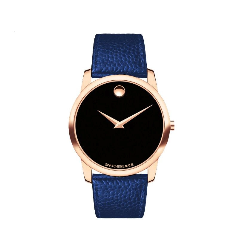 Wholesale/Supplier Japan Movement Male Quartz Wristwatch Brown Leather Strap Mens Christmas Gift Gold Watch