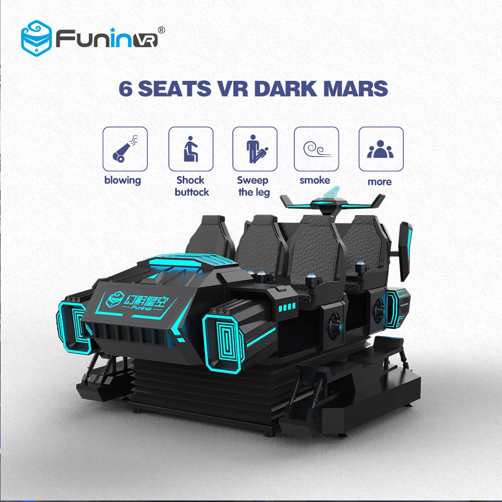 Funinvr Hot Sale Earn Money Virtual Reality Vr Game Machine 6 Seats Dark Mars Racing 9d Vr Simulator