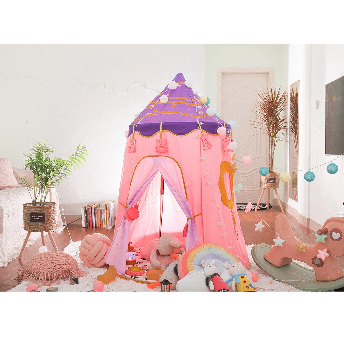 Kiddie Twinkle Star Tent Collapsible Children Pop-up Round Game Room Wbb16359