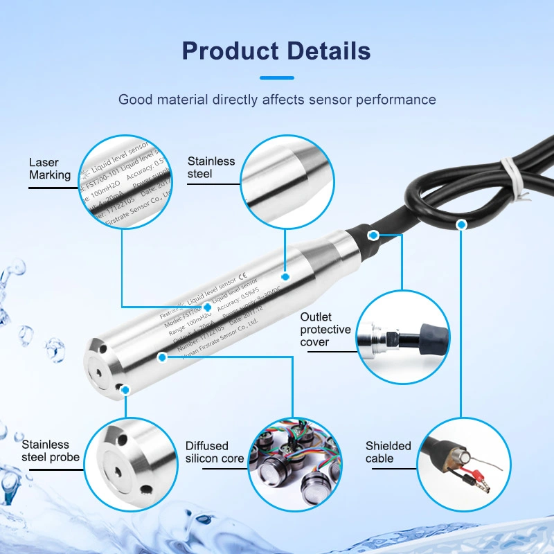 Hot Sale FST700-101 4-20mA or 0-5V Signal Output 50M Range Low Price Liquid Level Switches with CE