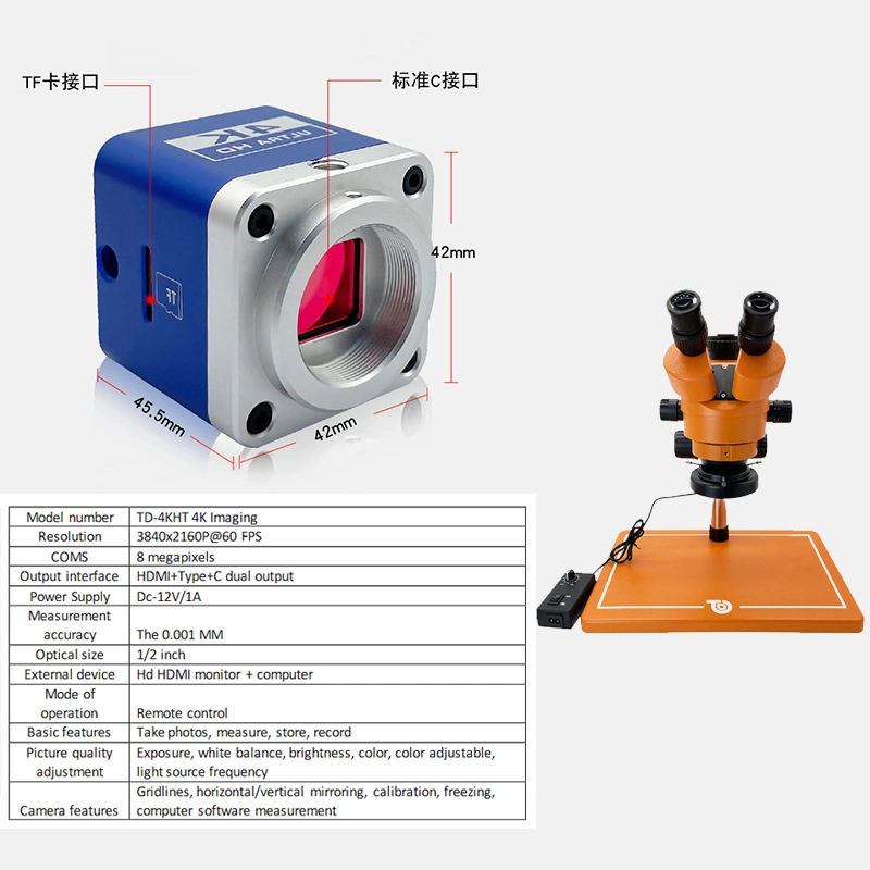 Foreign Trade Hot Selling Three Eye Stereoscopic Microscope HDMI Mobile Phone Maintenance Industry CCD Magnifying Glass Detection and Measurement Instrument