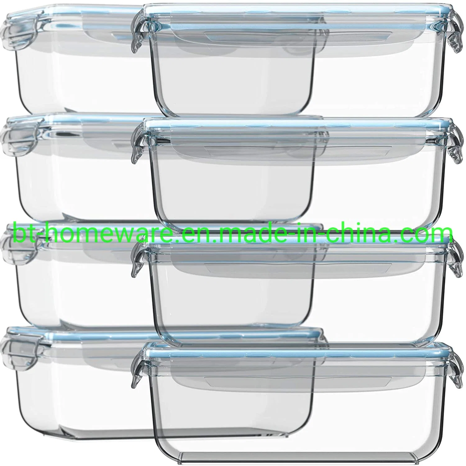 Wholesale/Supplier 1040ml 34oz Glass Rectangle Lunch Box Food Storage Meal Preparation Box with Leakproof Bisphenol a-Free Airtight Lid Oven-Safe Glas