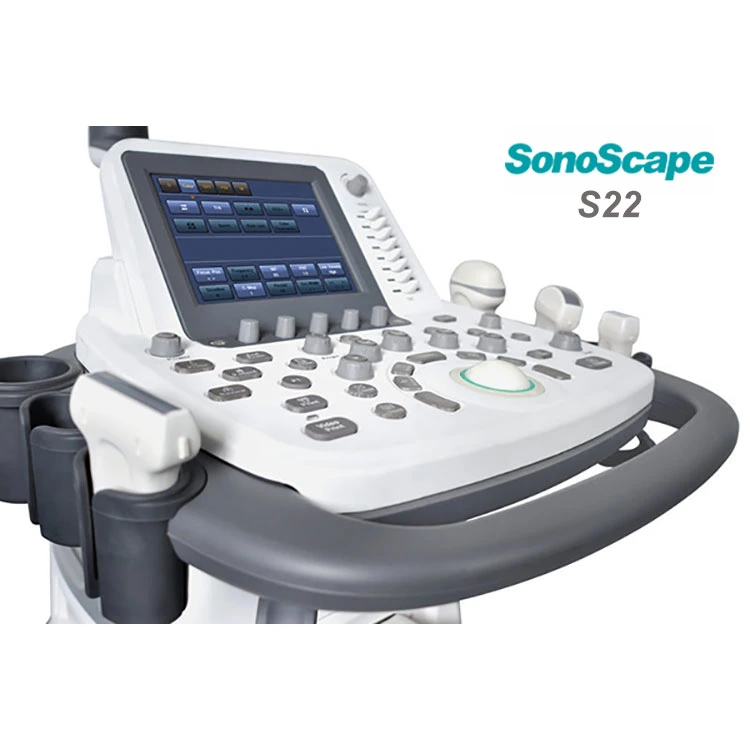 Mobile 4D Trolley Color Doppler Sonoscape S22 Ultrasound System with 8inchtouch Screen 18.5inch LCD