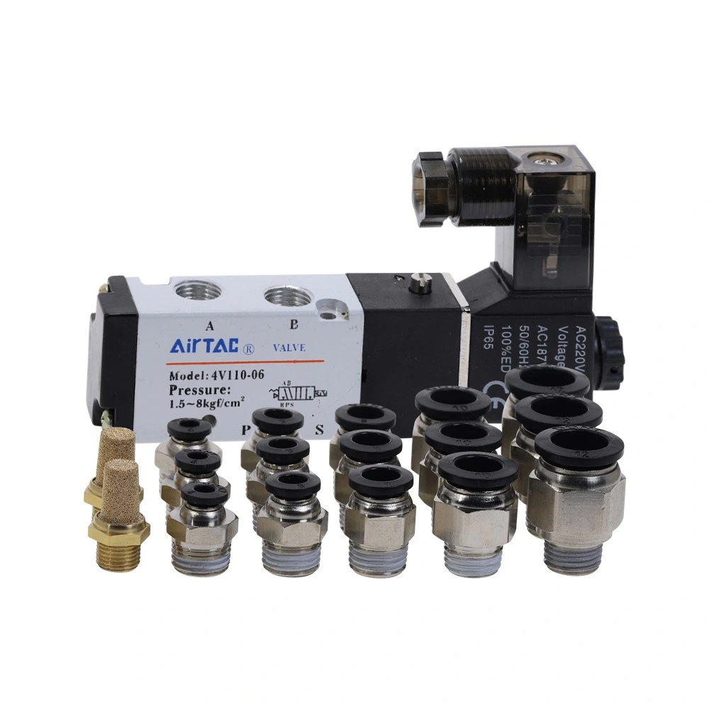 Airtac Valves 5 Ports 2 Position Internal Piloted Electromagnetic Valve 4V110-06