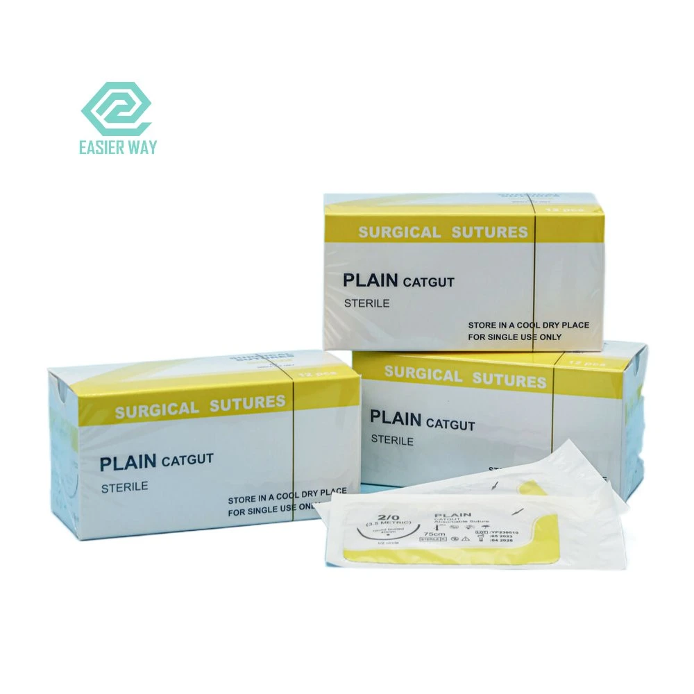 CE Approved Silk Braided Sutures Withe Curved Cutting Needle