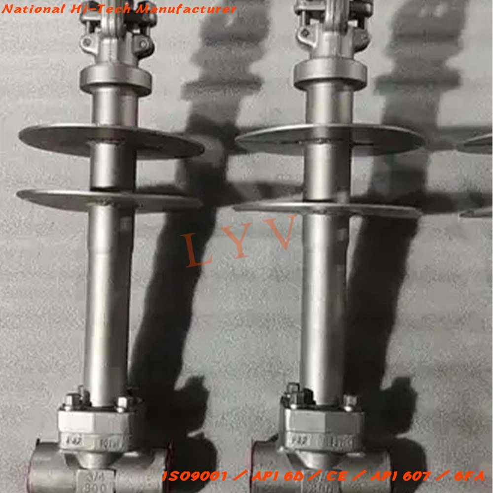 Tallo extendido criogénico de baja temperatura toma soldada de acero inoxidable con bridas /Válvula de compuerta