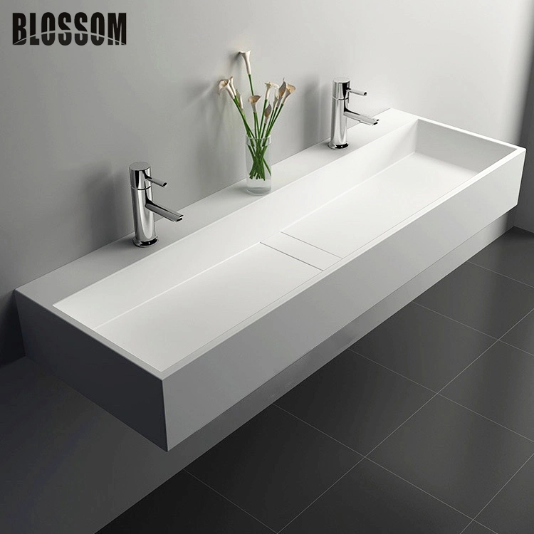 Solid Surface Mineral Resin Bathroom Vanity Countertop with Basin