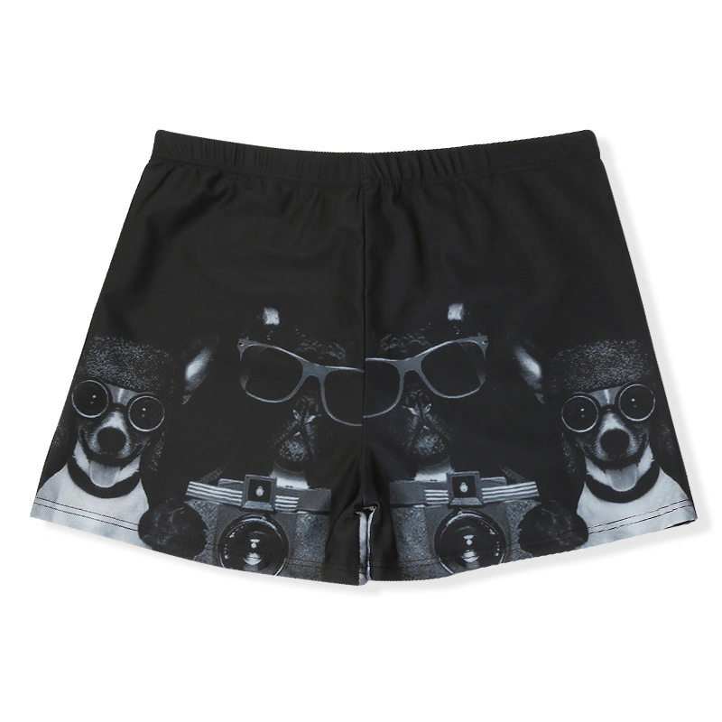 Fashion Digital Printing Boxer Shorts Men's Loose Polyester Swimwear