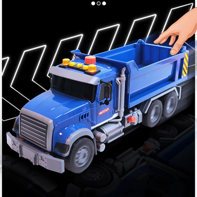 Friction Power Vehicle Children Trucks Inertia Kids Car Gift for Bavy Boy Plastic Vehicle Dump Truck with Music and Light