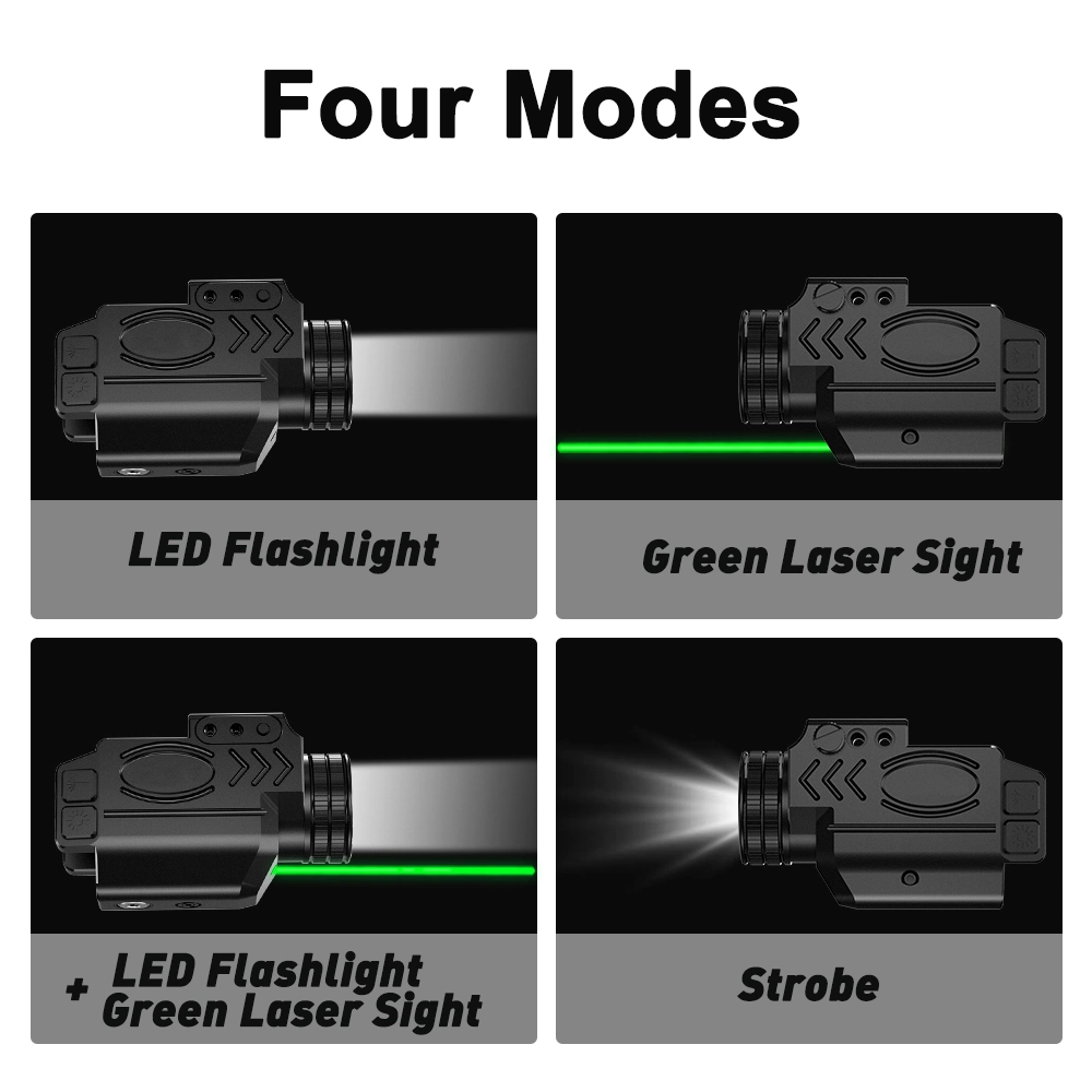 Mini Tactical Green Laser Sight 11mm/20mm Picatinny Dual-Use Scope for Gun DOT Laser Sight Flashlight Combo