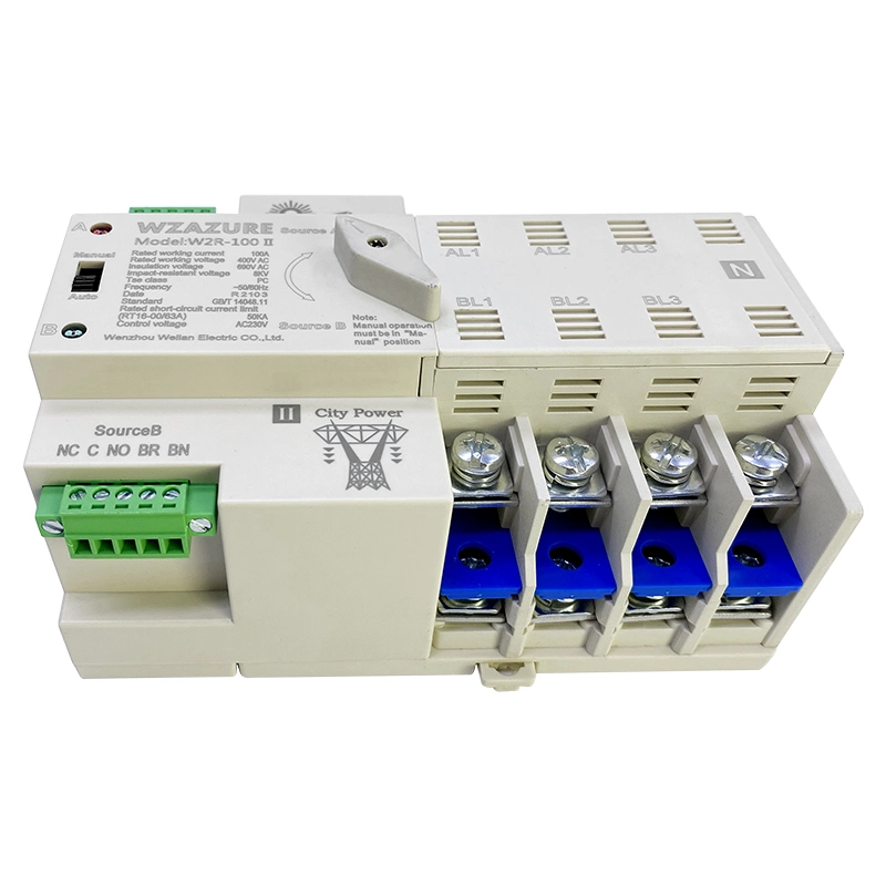 Interruptor de DIN 4P de conmutador de transferencia automática de ATS modulares tipo W2r Interruptores de conmutación de CA