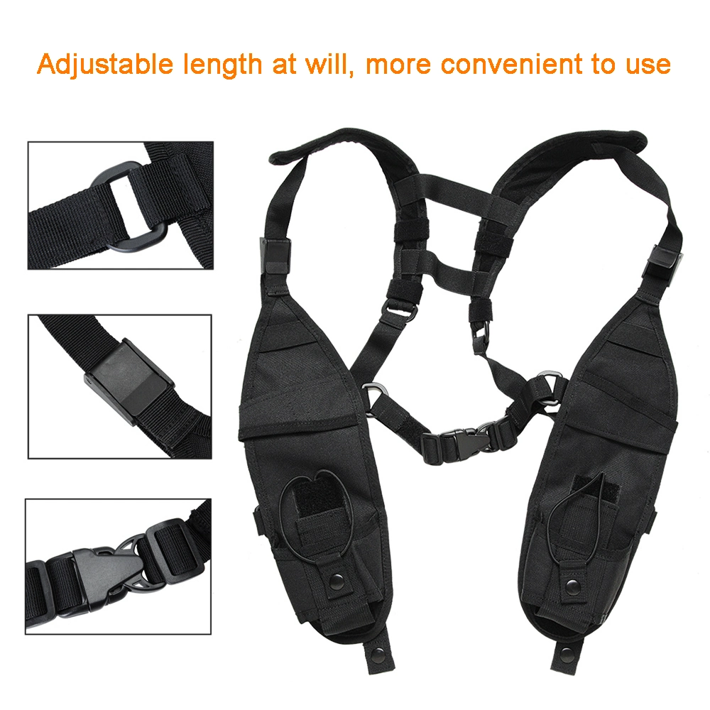 Radio Shoulder Harness Holster Chest Holder Universal Vest Rig Nylon