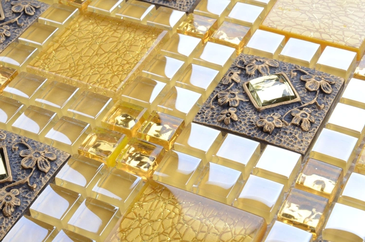 American Style Sound Insulation Gold Color Exquisitely Made Mosaic