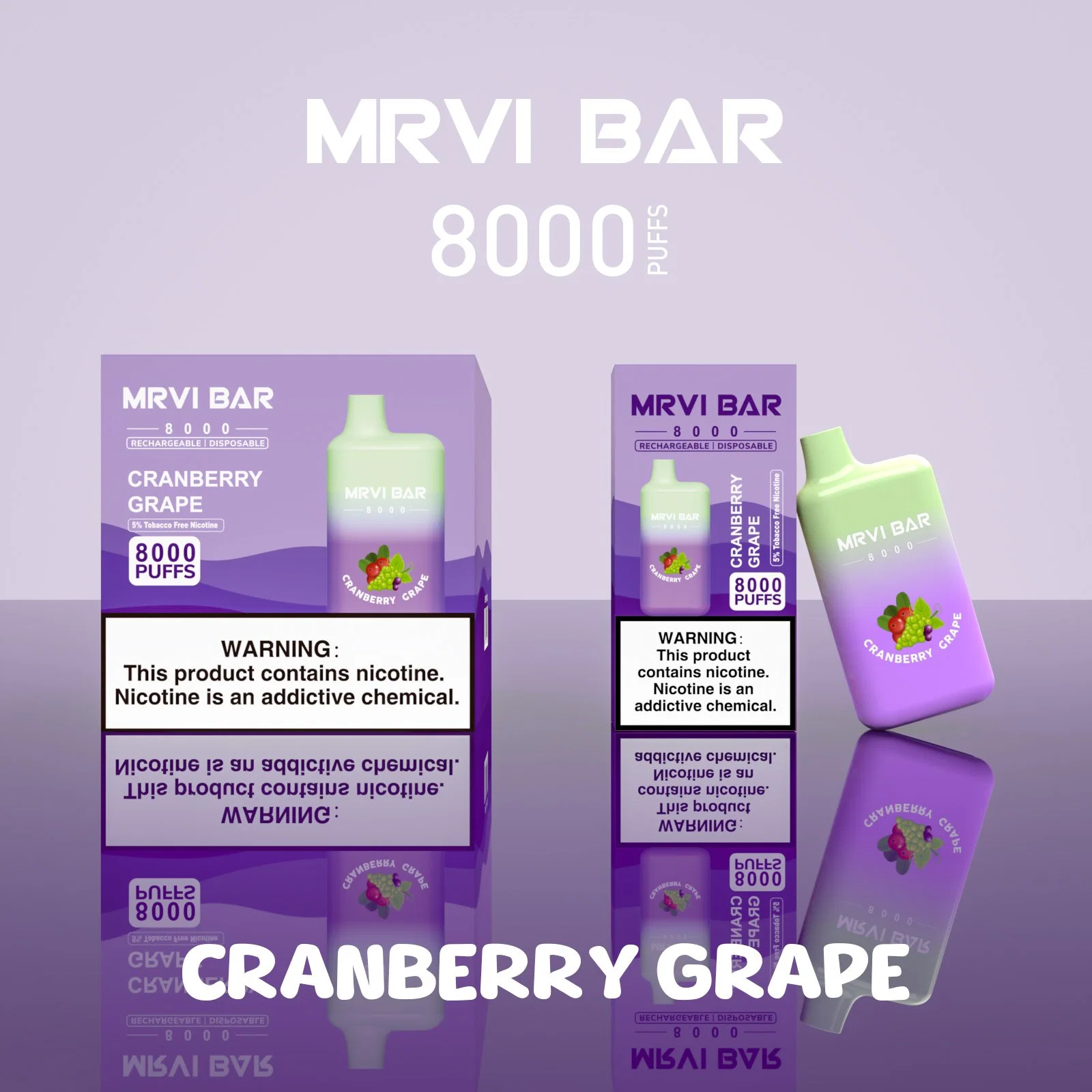 Caliente de alta calidad vender auténticos Mrvi Bar 8000 desechables de bolitas de pluma de Vape un 5% de la fuerza de la NIC 10 sabores Stick vaporizador