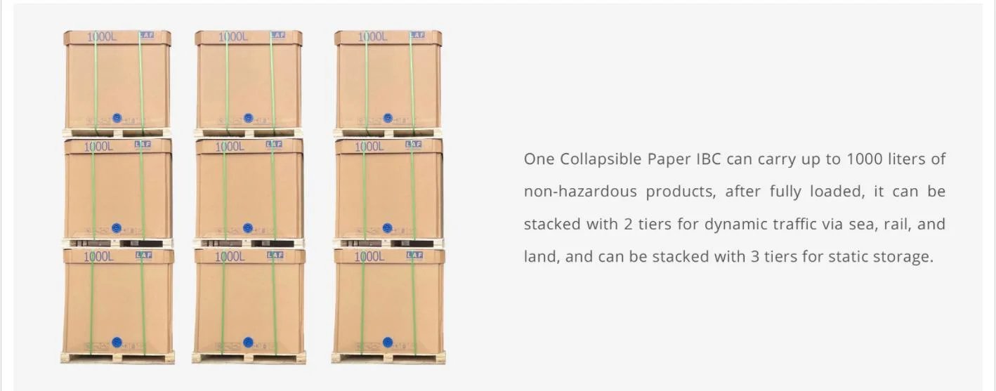 IBC de papel como Spacekraft Semi-Bulk para transporte de líquidos en el contenedor