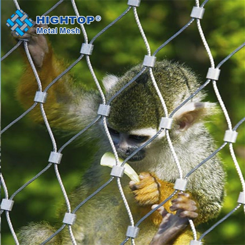 Safety 304 316 Stainless Steel Hand Woven 7X7 Wire Rope Mesh Aviary Zoo Mesh