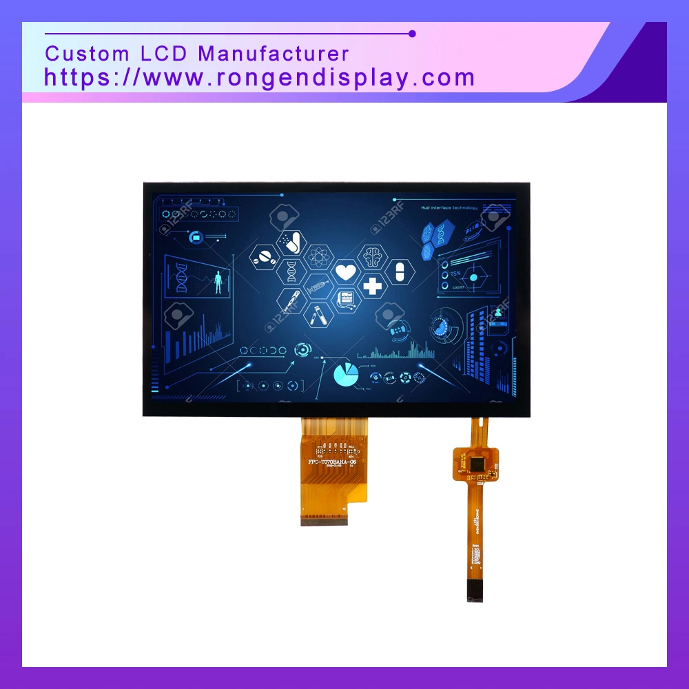 High Brightness 7 Inch IPS TFT LCD Capacitive Touch Screen: 1024X600 Resolution, 500nit, 50-Pin RGB Interface.