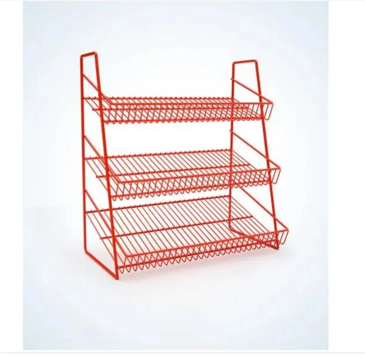 Metal Store Floor Wire Grid Supermarket Wine Display Stand Shelf Rack