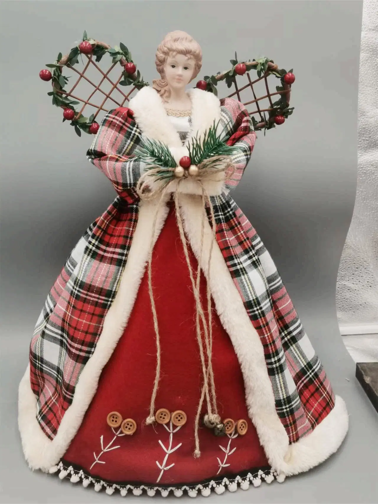 OEM Factory Customized Christmas Angel Tree Topper White Angel Statue Plastic Tree Decoration Christmas Hanging Tree Decorations Manufacturer in China