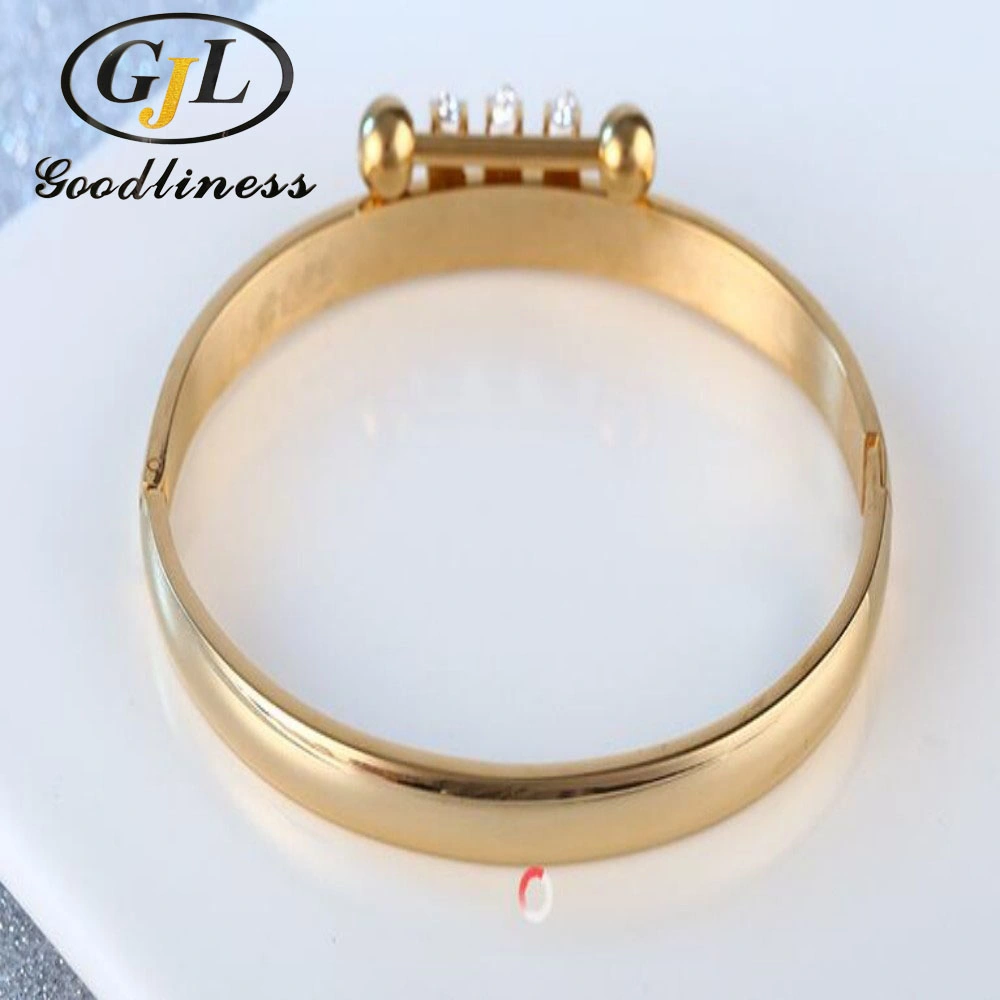 Wholesale/Supplier New Design Stainless Steel 3 Semicircle Rhinestone Bracelet Bangles