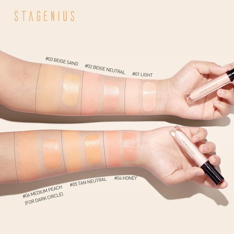 Stagenius Medium&amp;High Liquid Concealer, Light&amp;Silky, Natural&amp;Flawless, Langlebig Wasserdicht