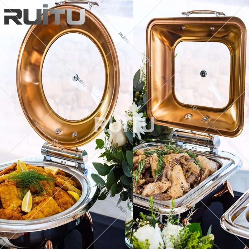 3 Tiers Nice Copper Rose Gold Glass Serving Platter Table Decorations Dessert Cake Elevation Display Stand Food Risers Catering Buffet Equipment