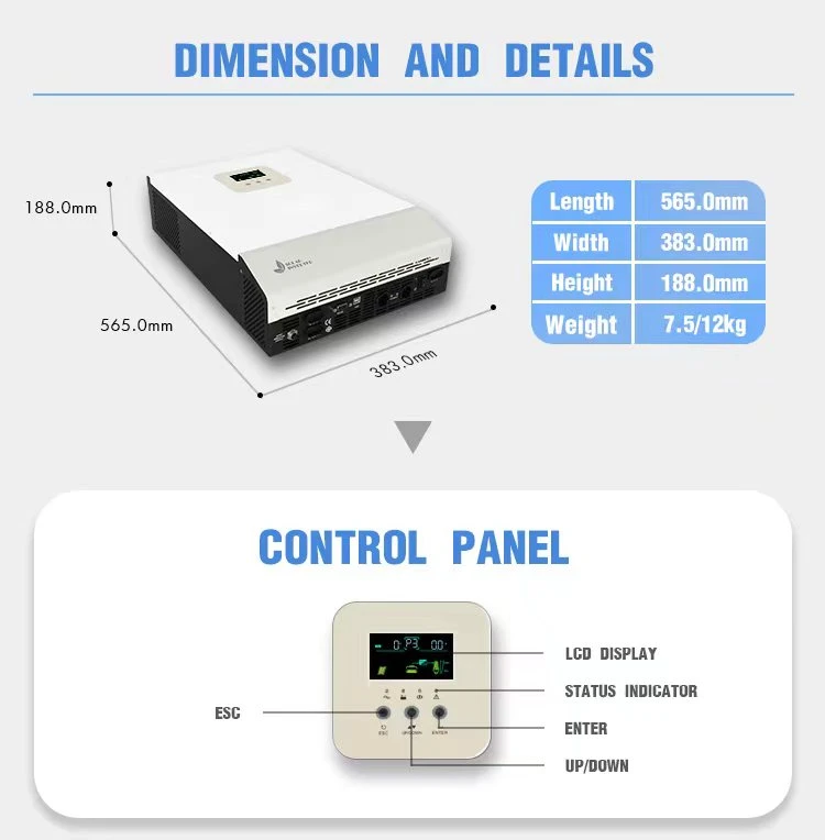 Alta frecuencia Hybird inversor solar MPPT integradas para el generador solar