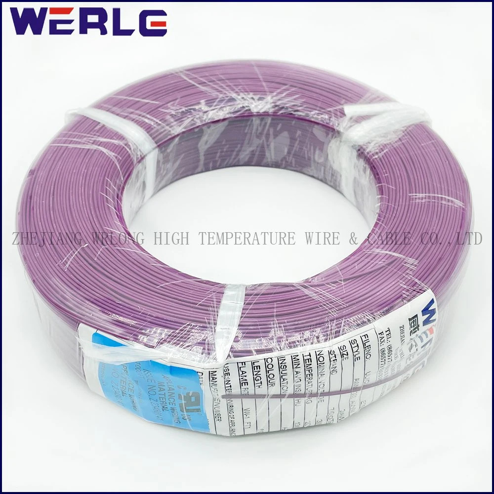 UL 1007 28AWG PVC Purple Insulated Tinned Copper Electrical Electronic Electric Fiber Optic Cable