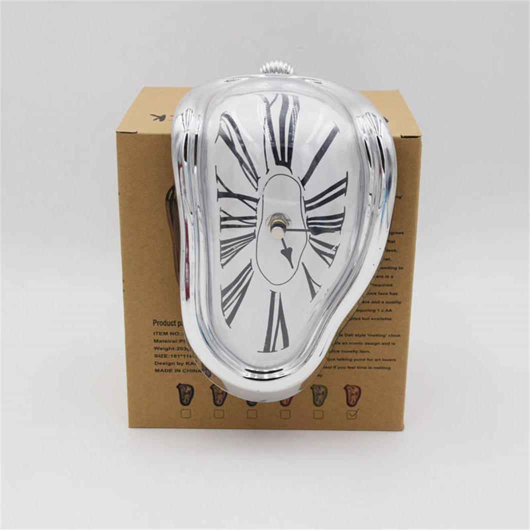 Home Decor Creative Abstract Twisted Living Room Mute Melting Table Clock