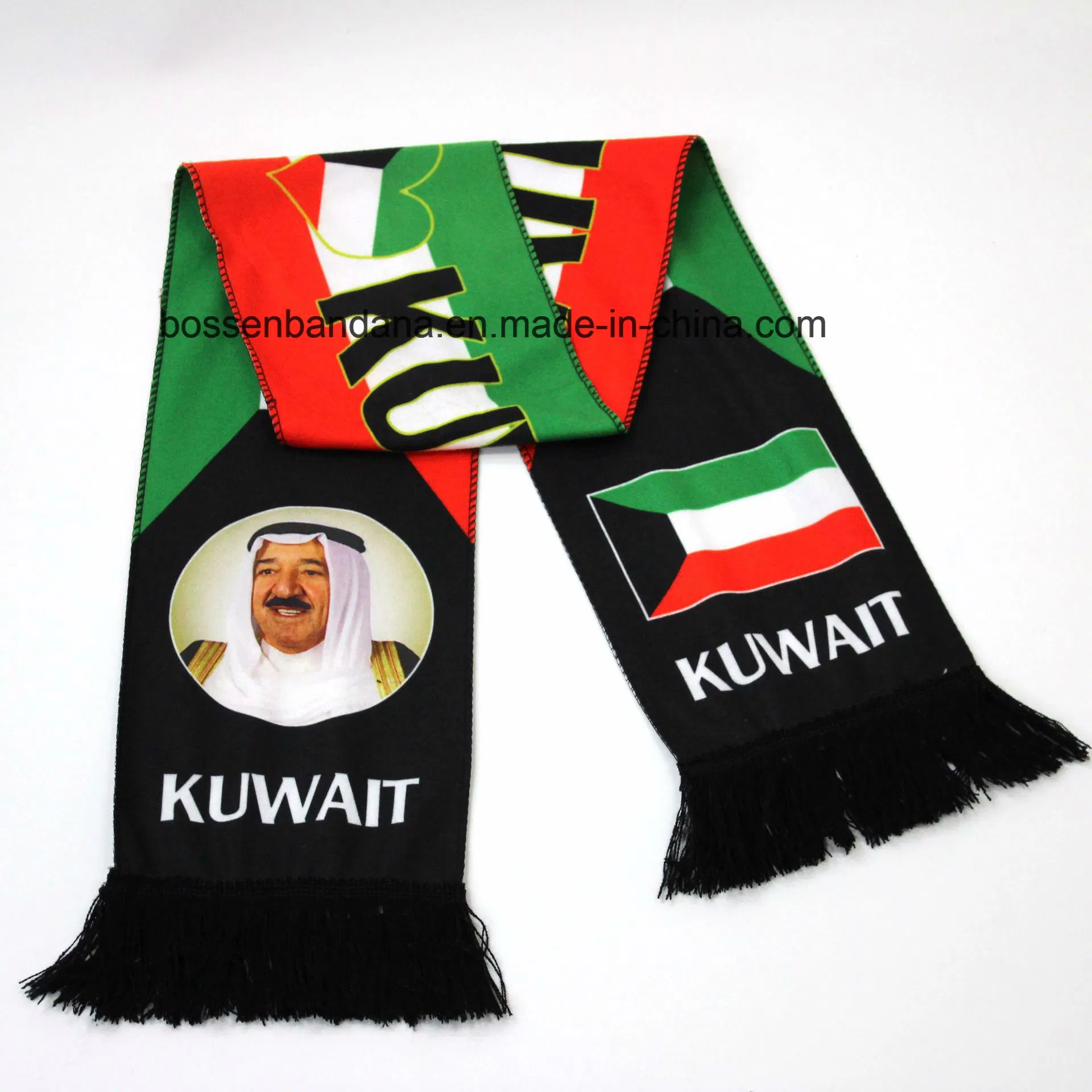 OEM Customized Polyester Cotton National President Election Supporters Printed Scarf