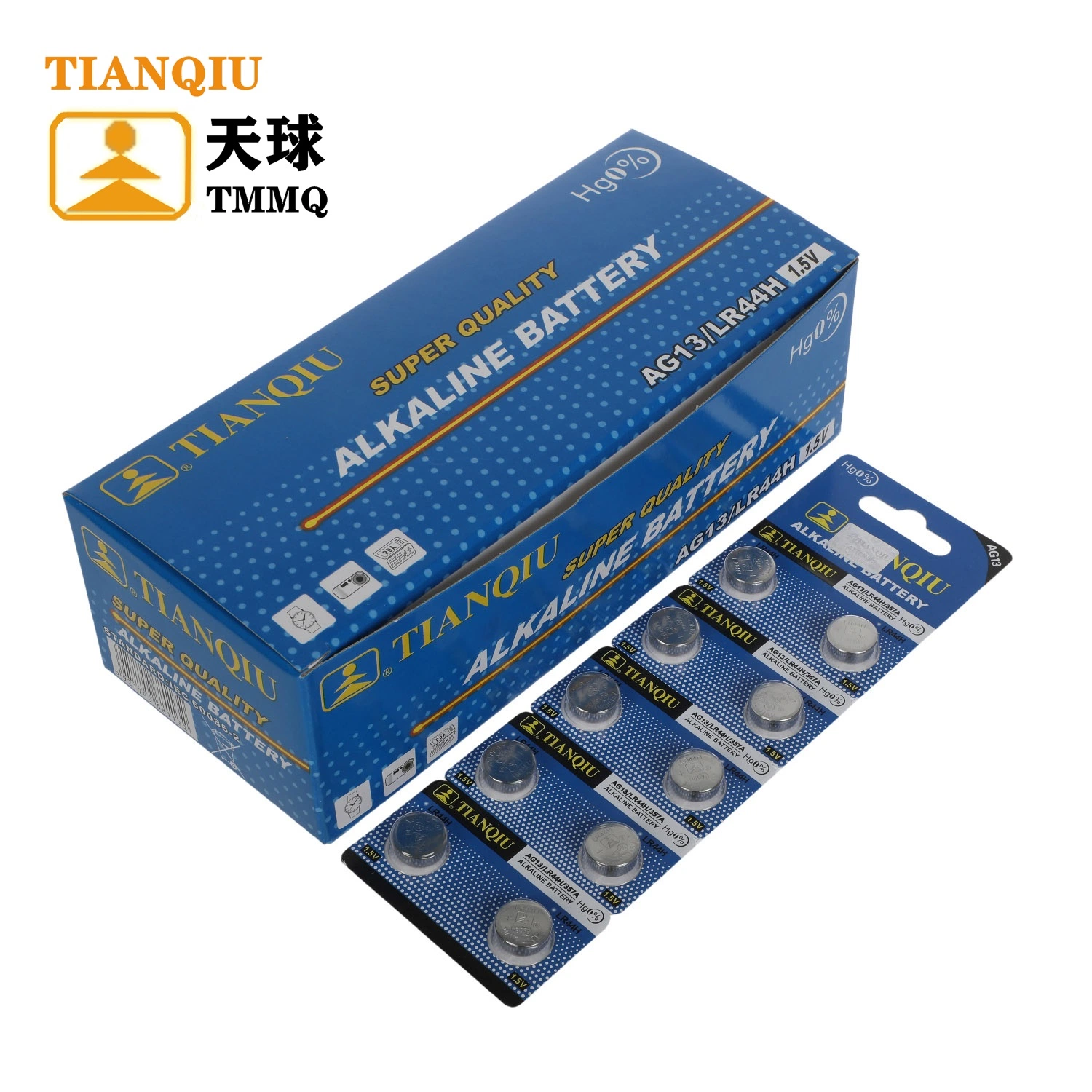 Tianqiu AG13 Alkaline LR44-Tasten-Zelle 1,5V Uhr Trockenbatterie Werksgroßhandel