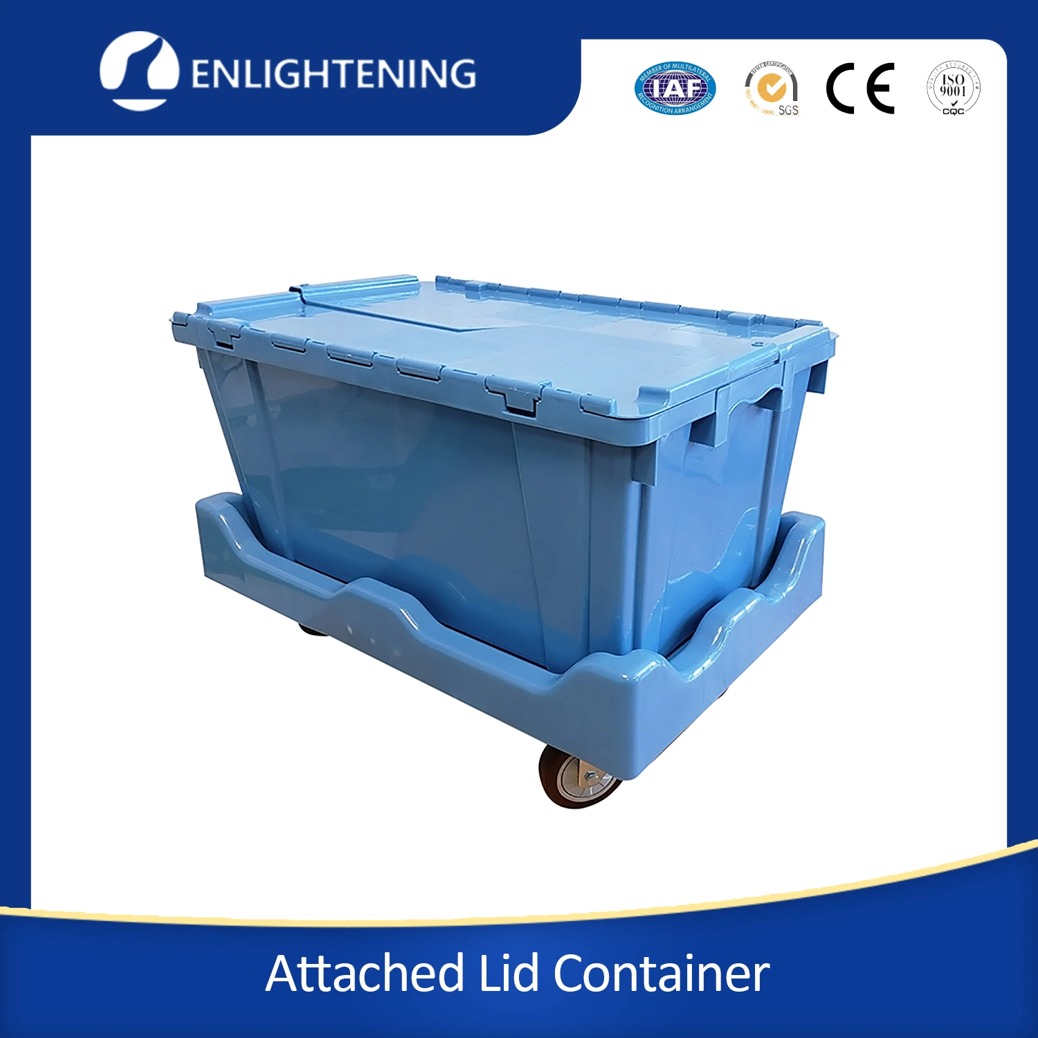 69 * 43 * 32cm 70L Heavy Duty Moving Crate stapelbare Kunststoff Tote Box