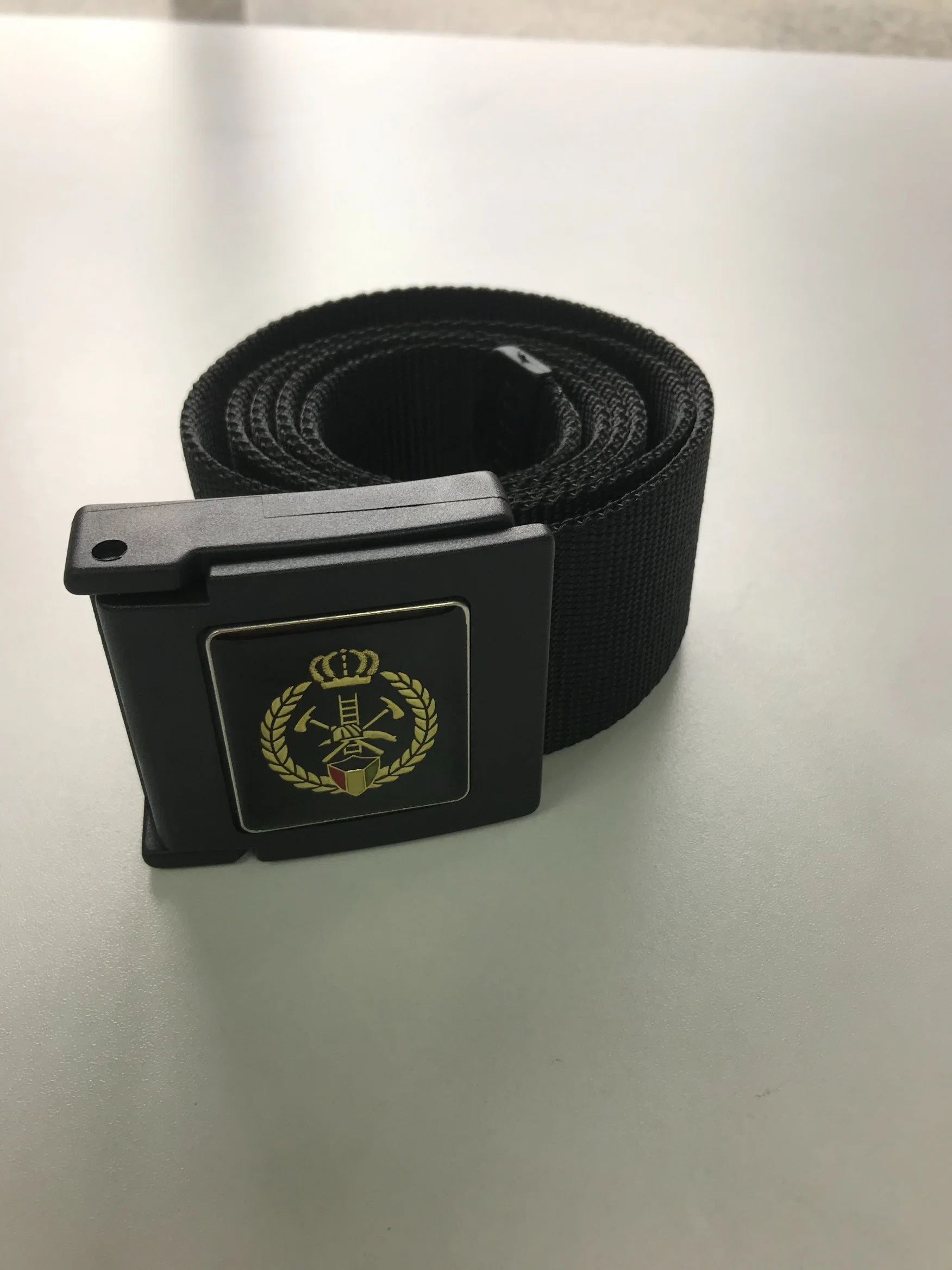 Men's Webbing Belt with Custom Plastic Buckle & Logo