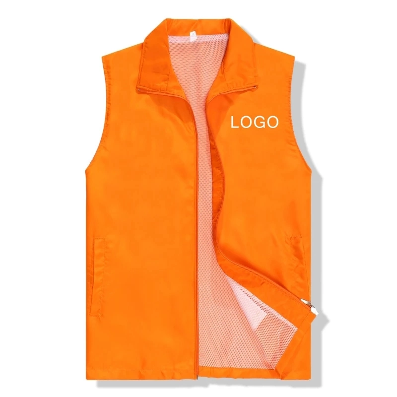 Custom Logo Sleeveless Waistcoat Printed Summer Advertising Campaign Vest Breathable Work Clothes Waistcoat Volunteer Vests