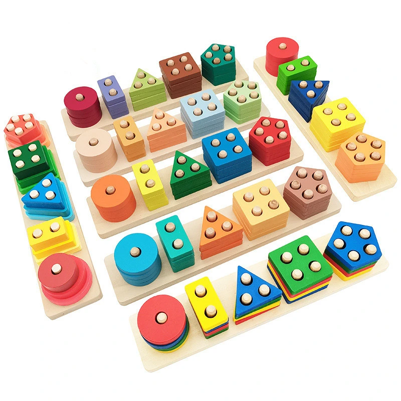 Montessori placa multifunção pesca brinquedos de madeira cognição geométrica Kids Math precoce dos brinquedos brinquedos educativos para crianças
